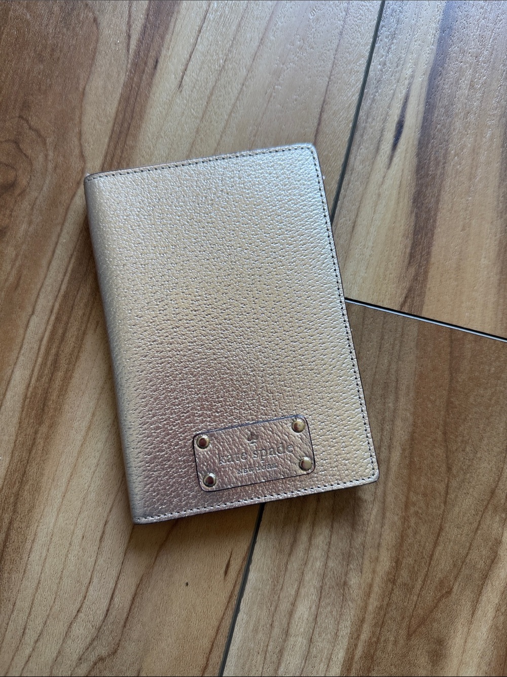 kate spade Rose Gold Metallic Passport Cover